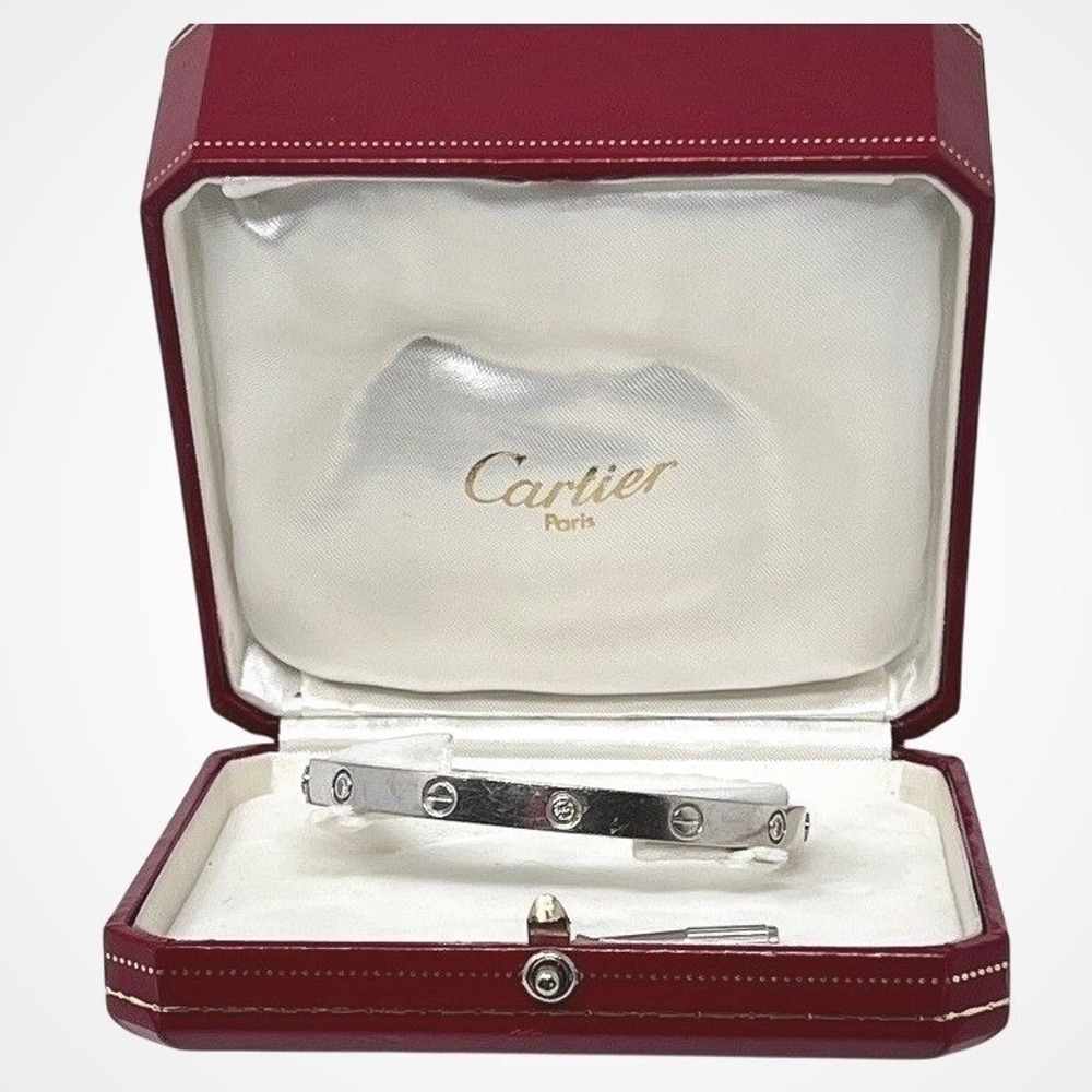 Cartier Love Bracelet 18K White Gold 6 Diamonds B6035417 Box‎ and Screwdriver